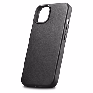 iCarer Dėklas Odinis viršelis iPhone 14 Plus natūralios odos dėklas juodas (suderinamas su MagSafe)