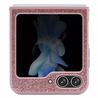 Guess Glitter Script dėklas telefonui Samsung Galaxy Z Flip 5 - rožinis