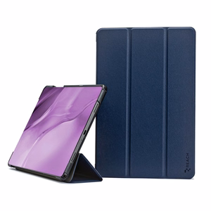 Reach Кожаный смарт-чехол для Samsung X610/X616 Tab S9 FE Plus - тёмно-синий
