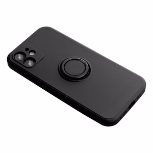 Silikoninis „Ring“ dėklas, skirtas „iPhone 17 Pro Max / 18 Pro Max“ – juodas