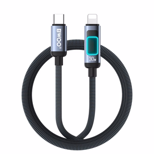 BWOO X324CL pintas greito įkrovimo kabelis su šviesos indikacija PD 27W USB-C - Lightning