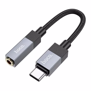 Adapteris AUX USB C (vyriškasis) į Jack 3,5 mm (moteriškasis) Hoco UPA32C juodas