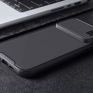 Nillkin CamShield S dėklas iPhone 14 Pro Max šarvuotas dangtelis kameros apsauga juodas