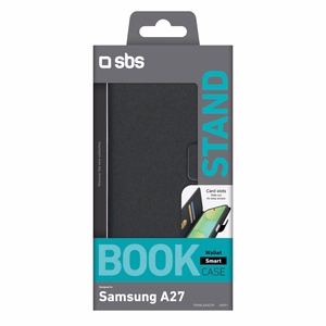 SBS Wallet Smooth Dėklas Samsung Galaxy A27 su atverčiamu dangteliu - juodas