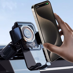 Dudao F19 spaustuko tipo automobilinis laikiklis su 15W indukciniu įkrovikliu - juodas
