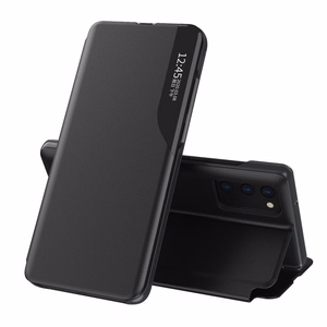 Dėklas telefonui Samsung Galaxy A72 4G juodas su stovu, Eco Leather View Case