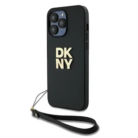 DKNY Dėklas telefonui su dirželiu ir logotipu iPhone 14 Pro Max - juodas