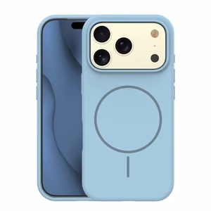 Silicone Thin Mag dėklas iPhone 17 Pro 6,3" šviesiai mėlynas