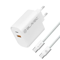 Blavec sieninis įkroviklis BC-2 - USB + Type C - QC 3.0 PD 20W su Type C į Type C kabeliu (TCBC2-UCW20+CC) baltas