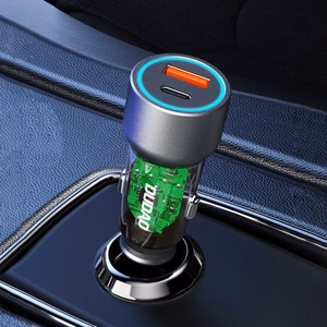 Dudao R4T 25W USB-A / USB-C automobilinis įkroviklis - pilkas