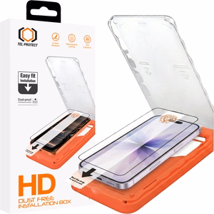 Tel Protect Dust-Free Easy Fit HD Titan grūdintas stiklas skirtas Iphone 16 Pro/17 juodas