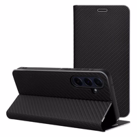 Dėklas telefonui LUNA Book Carbon SAMSUNG A13 5G / A04S juodas