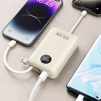 Dudao K14+ Powerbank 20000mAh 22.5W USB-C / USB-A / Built-in Lightning and USB-C Cables - baltas
