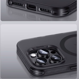 Benks magnetinis Lucid Armor dėklas (B065) Iphone 16 Pro telefonui juodas (su kameros valdymo mygtuku)