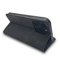 Išmanus nubukinis dėklas iPhone 12 / 12 Pro 6,1 (m) - juodas