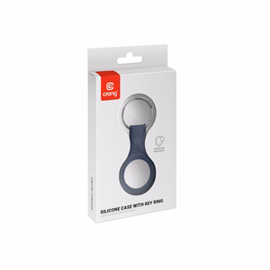 Crong Silicone dėklas, skirtas Apple AirTag 1 / 2, su žiedu raktams, tamsiai mėlynas