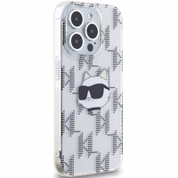 Karl Lagerfeld IML Choupette galvos ir monogramos dėklas iPhone 15 Pro Max - permatomas