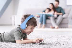 Kruger&Matz Street Kids belaidės ausis gaubiančios ausinės vaikams, rožinės