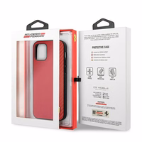 Ferrari FESAXHCP12LRE iPhone 12 Pro Max 6.7" raudonas/raudonas kietas dėklas On Track Carbon Stripe