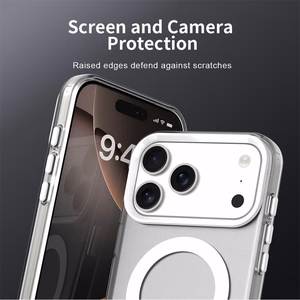 Baltas magnetinis hibridinis PC, PET ir TPU dėklas iPhone 18 Pro Max / 17 Pro Max