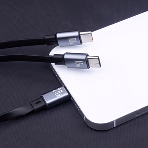 "Forever 3in1" kabelis USB - "Lightning" + 2x USB-C 1,2 m 100 W juodas