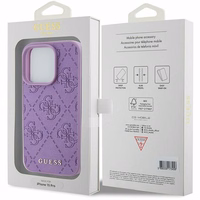 Guess Odinis 4G įspaustas dėklas telefonui iPhone 15 Pro Max - violetinis