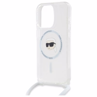 Karl Lagerfeld Crossbody IML Karl Head Magnetinis dėklas telefonui iPhone 16 Pro Max - skaidrus