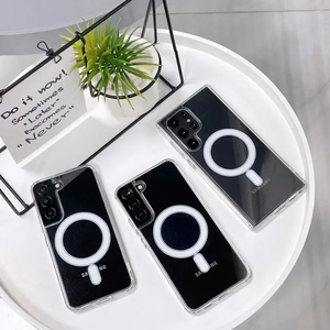 Dėklas telefonui akrilinis magnetinis Samsung Galaxy S24 Ultra permatomas