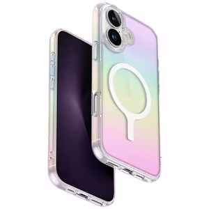 Uniq Iridescia Magclick įkrovimo dėklas iPhone 16 – įvairiaspalvis