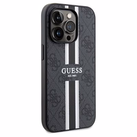 Guess 4G Printed Stripes Magnetinis dėklas telefonui iPhone 15 Pro Max - juoda