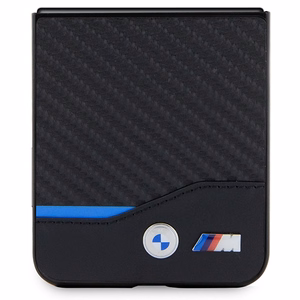 BMW odinis dėklas su anglies pluoštu Samsung Galaxy Z Flip 5 - juodas