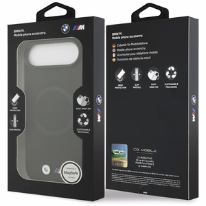 BMW M FW metalinio logotipo magnetinis dėklas telefonui iPhone Air - juodas