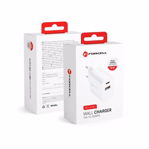 Įkroviklis Forcell (1xUSB-C;1xUSB 3A 30W) baltas