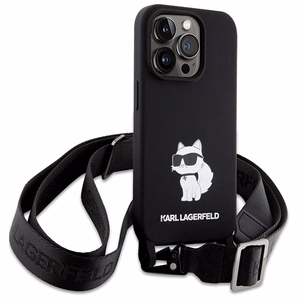 Karl Lagerfeld KLHCP15XSCBSCNK iPhone 15 Pro Max 6.7" жёсткий чехол чёрный/чёрный Crossbody Silicone Choupette