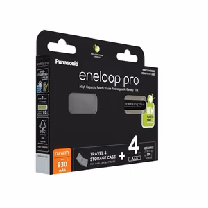 Аккумуляторные батарейки PANASONIC ENELOOP PRO AAA 930 мАч 4 шт + бокс (BK-4HCDE/4CP+CASE)