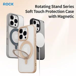 Rock Rotating Stand Soft Touch Series Magnetinis Iphone 16 Pro Max auksinis