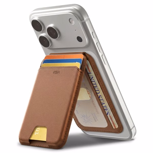 ESR Classic su RFID apsauga magnetinis „MagSafe“ kortelių dėklas telefonui su stovu – rudas