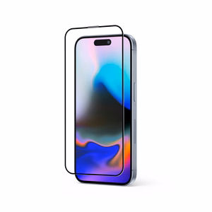Crong Anti-Bacterial 3D Armor Glass 9H visą paviršių klijuojamas grūdintas apsauginis ekrano stiklas, skirtas iPhone 16 Pro Max, su montavimo rėmeliu