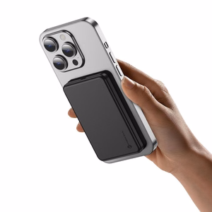 Forcell F-Energy Slim F5K9 išorinė baterija, suderinama su MagSafe, 5000 mAh, 15 W, QC 4.0, PD 3.0, juoda