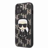 Karl Lagerfeld KLHCP13SPMNIKBK iPhone 13 mini 5.4" kietas dėklas juodas/juodas Monograma Ikonik Pleistras