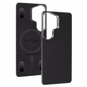 Liavec Carbon Layer Magsafe Aramid Fiber Cover for Samsung Galaxy S26 Ultra black