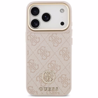 Guess 4G Strass Logo magnetinis dėklas telefonui iPhone 17 Pro - rožinis