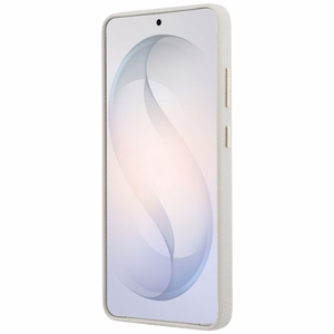 Guess dėklas Rhinestone Round Logo MagSafe skirtas Samsung Galaxy S26 Ultra smėlio spalvos