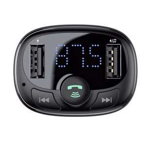 Įkroviklis automobilinis + FM transmiteris BASEUS (S-09A) (2xUSB) juodas