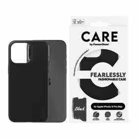 CARE by PanzerGlass stilingas dėklas telefonui iPhone 15 Pro Max - juodas