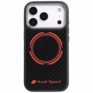 Audi RSQ Anglies pluošto Sportinis raudonas apskritimas Magnetinis dėklas telefonui iPhone 17 Pro - juodas