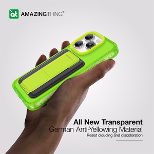 Amazing Thing Titan Pro Neon Mag piniginės dėklas 10FT IP156.7PTWGN Iphone 15 Pro Max žalia su stovu