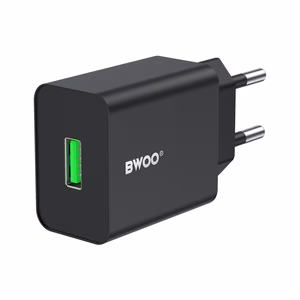 BWOO sieninis įkroviklis CDA249 5V 2,4A USB-A, juodas