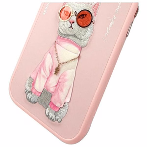 NIMMY dėklas GLASSES COOL CAT IPHONE 15 rožinė