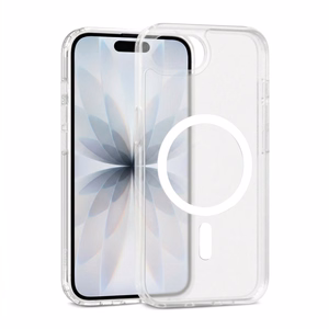 Crong Hybrid Matte Magnetic MagSafe dėklas, skirtas iPhone 17e / 16e, baltas